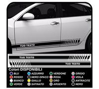 Adesivi Laterali Universali per Auto - Strisce Personalizzate Versione Racing, Fasce Tuning, Stickers, Decals (Rosso)