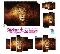 Adesivi Leone Fuoco Fiamme - Stampa 60 Modelli Stampa Decorazione Parete LIO-1