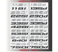 Adesivi Lettere BMW 3D Cromati/Neri Logo Emblema Auto Serie Fino 2017
