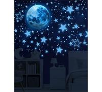 Adesivi luminosi, 1049 pezzi, stelle scure, autoadesivi per bambini, adesivi fluorescenti per la decorazione del soffitto della cameretta dei bambini, blu