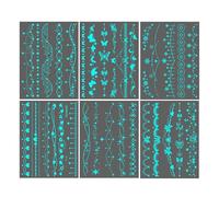 Adesivi Luminosi - Set Trucco Stella Impermeabile, Confezione Body Art da Sei Pezzi per Bambini Adulti Carnevale Compleanno Piscina Halloween Spiaggia Sport Cosplay Matrimonio Festa Festival | Bonus d