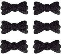 Adesivi magici per capelli, 6 pezzi, fiocco nero magico per capelli, clip adesive con paillettes glitterate per frangia fissa, senza cuciture, accessori per frangia