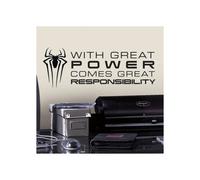 Adesivi - Marvel - Spiderman - Noir - 25x23 cm - Citazione 'Con grande potere'