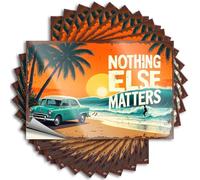 Adesivi meccanici Nothing Else Matters But This Vintage Beach Drive. Adesivi 10 pezzi cartelli decorativi divertenti adesivi per paraurti (8 x 12 cm)