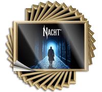 Adesivi meccanici Silhouette Walking Down A Dark Cobblestone Tunnel Verso Luce Adesivi 10 pz Segnali di Birra per Uomo Caverna Man Cave Bar (12 x 18 cm)