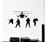 Adesivi militari, adesivi murali in vinile con soldati elicotteri, adesivi di guerra per camerette dei bambini, adesivi per camerette familiari