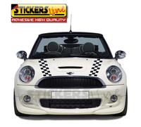 Adesivi MINI stickers MINI fasce COFANO a SCACCHI
