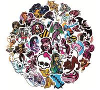 Adesivi Monster High 50 pezzi di adesivi per cartoni animati per bottiglie d'acqua, bagagli, bici, auto, adesivi carini per feste per adolescenti e adulti