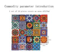 Adesivi mosaico piastrelle stile marocchino vintage per pareti confezione da 24