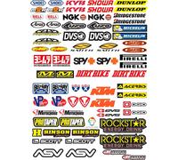 ADESIVI MOTO SPONSOR 73 Pz Sticker Motocross Grafiche Bici Mtb Kit Modellismo