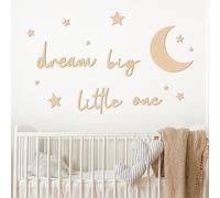 Adesivi Murali,15 Pezzi Adesivo da Parete,Decorazione da Parete,Dream Big Little One Star Moon Wall Stickers,Adesivi Decorativi per Mobili,per Parete Della Famiglia,Soggiorno,Camera da Letto