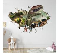 Adesivi Murali 3D, Adesivo da Parete Dinosauri, Adesivi Murali Bambini, Adatto per la Decorazione Murale nella Cameretta dei Bambini, Soggiorno, Sala Giochi