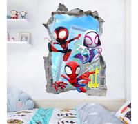 Adesivi murali 3D di Spider-Man Alliance, che sfondano il muro! Raduna gli Spider-Man per creare una stanza di universi paralleli. Con una schiera di Spider-Man provenienti da sei dimensioni e misteri