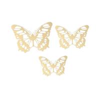 Adesivi Murali 3d Farfalle 12 adesivi 3D a forma di farfalla traforata, decalcomanie a specchio in oro/argento/oro rosa, decorazioni da parete in metallo, articoli for feste nozze(Gold type c)