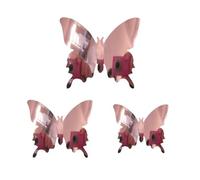 Adesivi Murali 3d Farfalle 12 adesivi murali a forma di farfalla con specchio 3D, rimovibili, fai da te, for decorare feste, matrimoni, soggiorni, decorazioni for la casa(Rose gold)