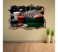 Adesivi murali 3D Murale Camera da letto in vinile Carta da parati in vinile Stickers murali Adesivi Adesivo da parete natalizio - Casinò con fiches di carte da poker 50x75cm