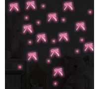 Adesivi murali a forma di cuore rosa che brillano al buio - Decalcomanie rimovibili e autoadesive con effetto luminoso, facili da staccare e incollare, adatte per la camera delle ragazze, il dormitori