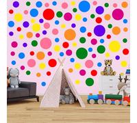 Adesivi murali a pois colorati, decalcomania murale a pois con cerchio rotondo Boho per la camera da letto, il soggiorno, l'aula, la sala giochi (24 fogli)