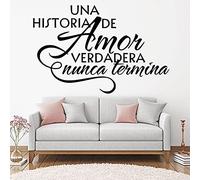 Adesivi Murali Adesivi da Parete Decorazione spagnola in vinile Una vera storia d'amore non finisce mai a casa per le decalcomanie della decorazione della camera da letto della famiglia 84x130cm