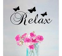 Adesivi Murali, Adesivi Murali Relax Farfalla Scritte Camera Da Letto Yoga Spa Camera Decorazione Della Casa Adesivi Murali Fai Da Te Arte Murale Poster 52 X 75 Cm