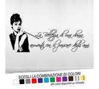 Adesivi Murali Adesivo Wall Stickers Decorazioni Vinile Audrey Hepburn Frasi