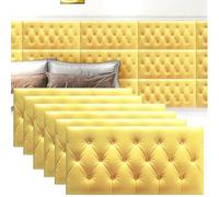 Adesivi murali anticollisione 3D for bambini, tatami spesso decorativo for cameretta dei bambini,pannelli murali imbottiti for camera da letto, sala giochi(Yellow,4 Pack(30x60 cm))