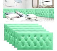 Adesivi murali anticollisione 3D for bambini, tatami spesso decorativo for cameretta dei bambini,pannelli murali imbottiti for camera da letto, sala giochi(Green,4 Pack(30x60 cm))