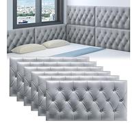 Adesivi murali anticollisione 3D for bambini, tatami spesso decorativo for cameretta dei bambini,pannelli murali imbottiti for camera da letto, sala giochi(Gray a,4 Pack(30x60 cm))