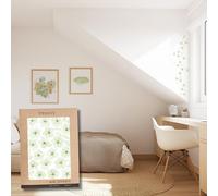 Adesivi Murali Bambini | Adesivi Cameretta Bambino Bimba Fiori Acquerello | Effetto Carta da Parati Adesiva | Dettaglio Decorativo | 18 fiori y 15 petali | TRESXICS (Verde)