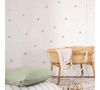 Adesivi Murali Bambini | Adesivi Cameretta Bambino Bimba Fiori Acquerello | Effetto Carta da Parati Adesiva | Copre 3 m² | 36 fiori y 30 petali | TRESXICS (Verde)