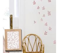 Adesivi Murali Bambini | Adesivi Cameretta Bambino Bimba Foglie Acquerello | Effetto Carta da Parati Adesiva | Copre 3 m² | 80 pezzi | TRESXICS (Rosa)