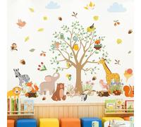 Adesivi Murali Bambini Albero Animali del Bosco,Sticker da Parete per Cameretta Neonati e Ragazzi,Decorazioni Murali Rimovibili per Camera da Letto,Asilo e Sala Giochi