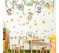 Adesivi Murali Bambini Animali della Foresta, Stickers Parete Cameretta per Bambini e Neonati, Decorazioni Murali Grandi Dimensioni per Asilo Nido e Camera da Letto, 2 Fogli 30x90cm