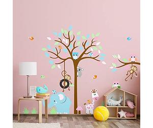 Adesivi murali bambini - Decorazione camera dei bambini - Adesivi da parete per bambini - Adesivo murale Animali meravigliosi della giungla - Adesivo murale per bambini - H60x L80 cm