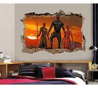 Adesivi Murali Black Panther Movie 3D Smashed Wall Sticker Decal Art Deco murale