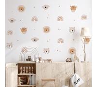 Adesivi murali bohémien con animali a cartoni animati con anatre - rimovibili e autoadesivi per la decorazione della stanza dei bambini, stampe ad acquerello con anatre e altri animali per cameretta,