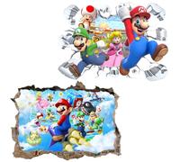 Adesivi Murali Bros, 2PCS Cartoon Wall Stickers Giochi Adesivi Murali 3D Removibili Wall Stickers Poster per Camera dei Bambini, Soggiorno,Camera da Letto,Decorazione Casa 40 * 60cm