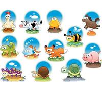 Adesivi Murali CAMERETTA bambino bambina animali fattoria 68x48 Wall Stickers VINILE LUCIDO HD