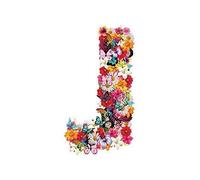Adesivi Murali CAMERETTA NOMI bambina LETTERA -J - FIORI FARFALLE - Wall Stickers VINILE LUCIDO HD lettere (30 CM)