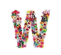 Adesivi Murali CAMERETTA NOMI bambina LETTERA -W - FIORI FARFALLE - Wall Stickers VINILE LUCIDO HD lettere (15 CM)