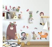 Adesivi murali Camerette bambini Stoffa riposizionabile Amici del bosco