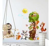Adesivi murali Camerette bambini Stoffa riposizionabile Amici del bosco multicol