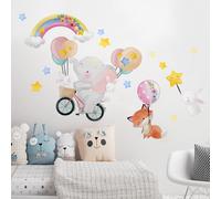 Adesivi murali Camerette bambini Stoffa riposizionabile Cercando l'Arcobaleno