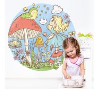 Adesivi murali Camerette bambini Stoffa riposizionabile Cerchio Alice, Bruco e i