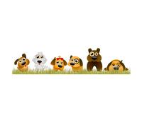 Adesivi murali cani cartoon dog nice wal sticker cropped 1 PZ. cm. 100x26