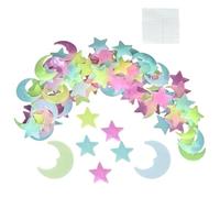 Adesivi murali che si illuminano al buio,Adesivi con stelle che si illuminano al buio, Divertenti adesivi murali con stelle Decorazioni con luna e stelle, Adesivi murali luminosi multiuso Adesivi per