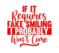 Adesivi murali citazioni sulle relazioni false sorridendo probabilmente 54.6x58.2cm Autoadesivo Rosso