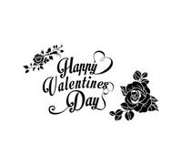Adesivi murali citazioni tipografiche di buon San Valentino, scritte romantiche, scritte d'amore, promozione 34x59.6cm Vetrine Nero
