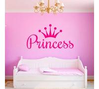 Adesivi Murali Con Nome Personalizzato, Adesivi Murali Principessa, Adesivo Da Parete Fai Da Te Con Corona Principessa Regina, Decalcomanie Artistiche For L'arredamento Della Camera Dei Bambini(35x78c