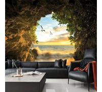 Adesivi Murali Da Parete Grandi 3D Paesaggio Di Grotte E Spiagge Carta Da Parati Fotografica 3D,Murale 3D Per La Sala Da Matrimonio,Decorazione Per La Casa 150x105cm